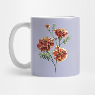 Marigold Flowers Watercolor Painting Mug